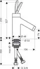 Einhebel-Waschtischmischer mit seitlichen Griffen und flexiblen Anschlussleitungen. AXOR-Produktdesign mit klaren Linien für eine zeitgemäße Badezimmergestaltung.